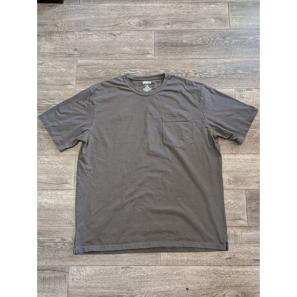 Duluth Trading Co Longtail T Mens 2XL Short Sleeve Pocket Tee Gray Cotton Shirt